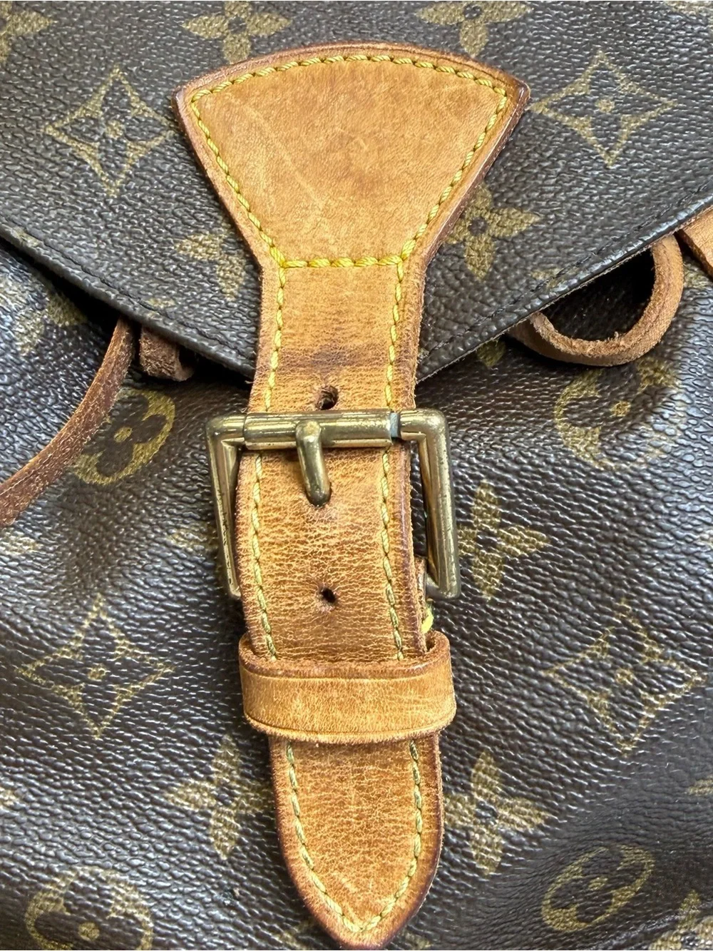 Louis Vuitton LV BackPack Bag Montsouris MM Brown Monogram Tan READ